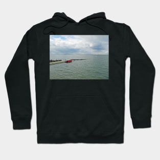 Boat at Colwell Bay Isle of Wight Hoodie